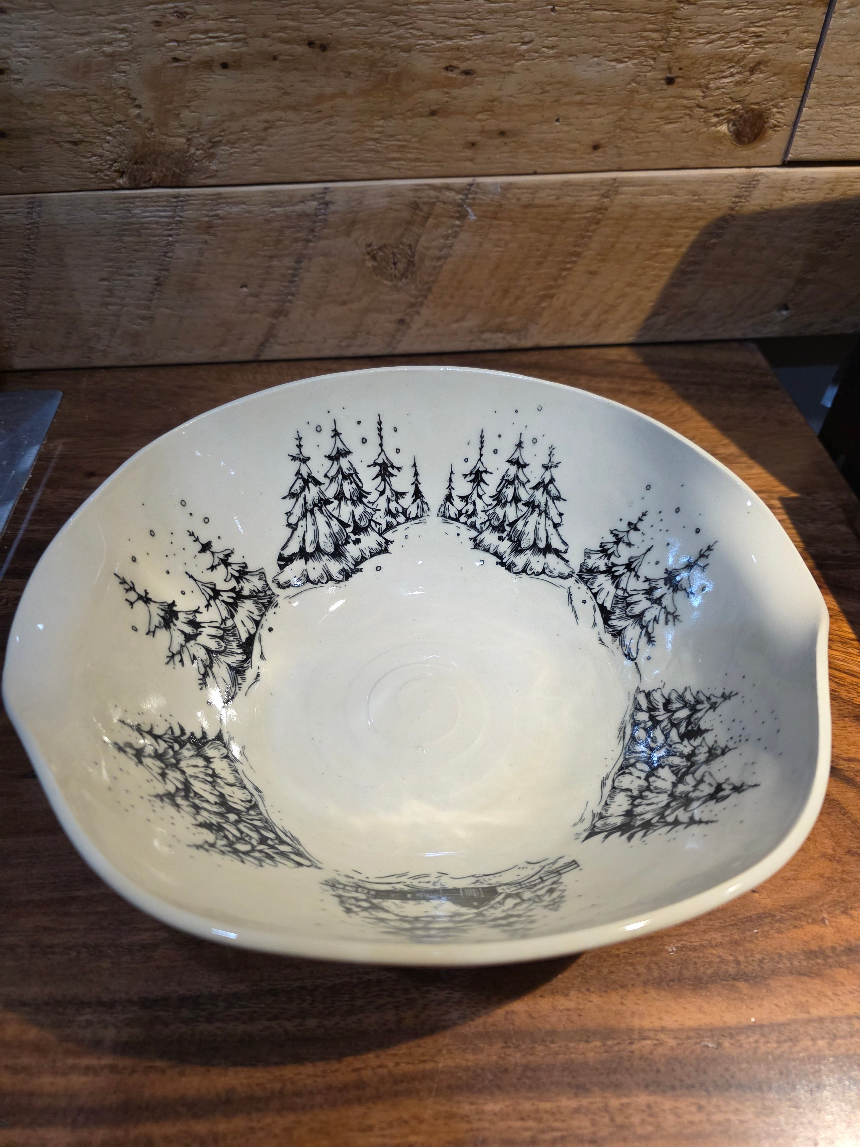 Winter Cabin Casserole Dish - Porcelain