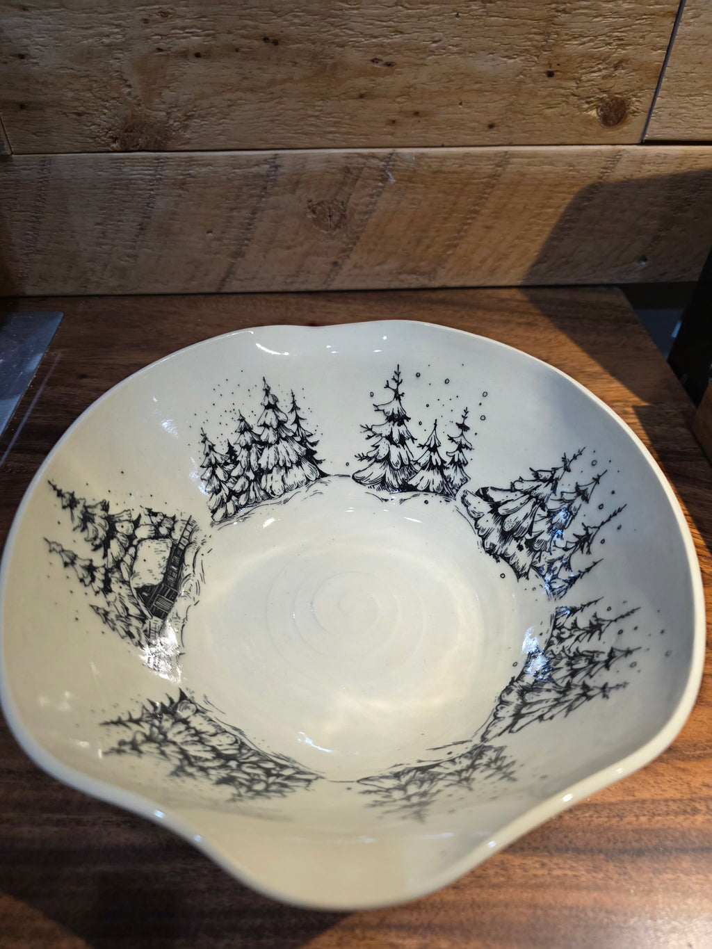 Winter Cabin Casserole Dish - Porcelain