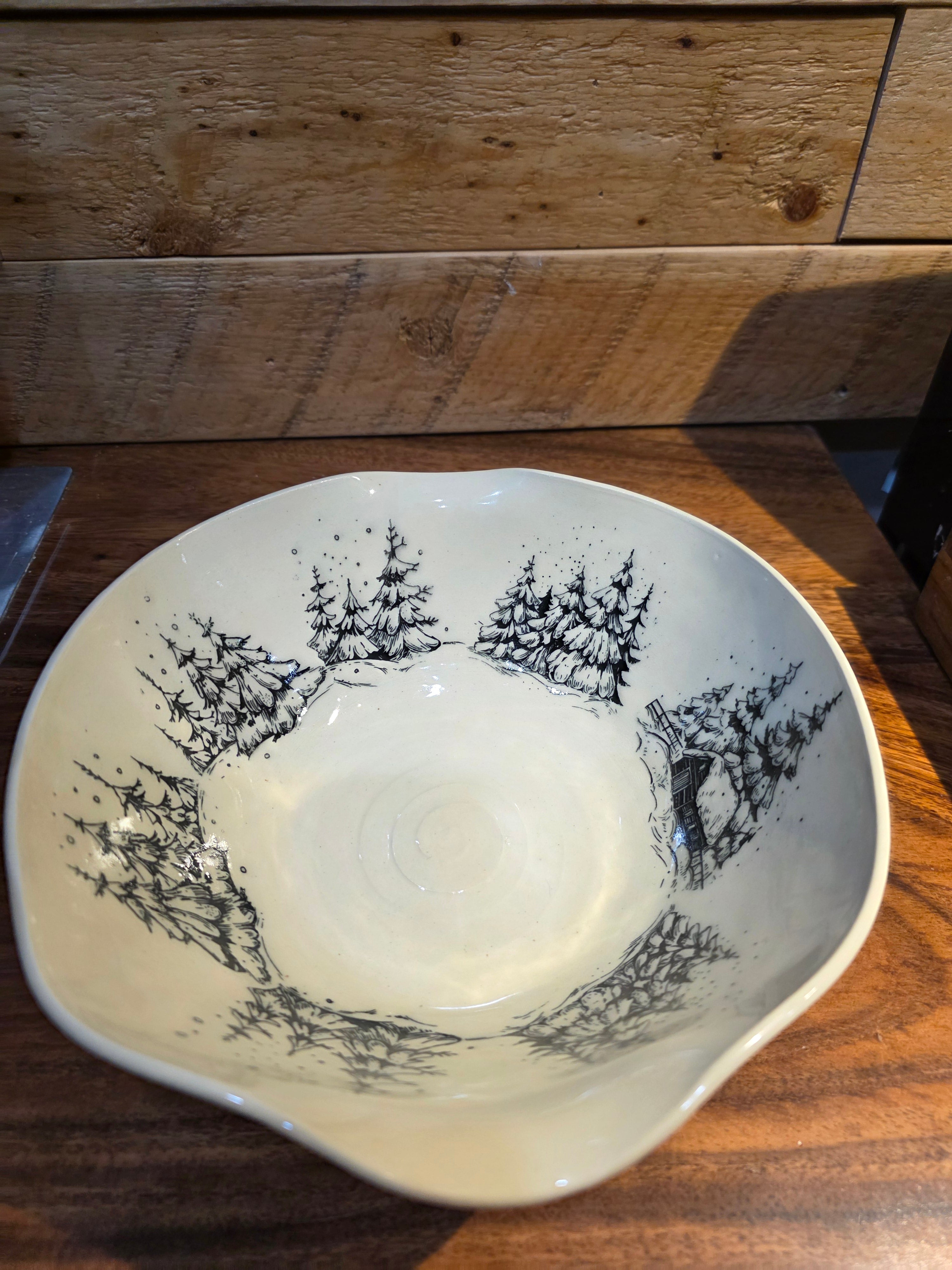Winter Cabin Casserole Dish - Porcelain