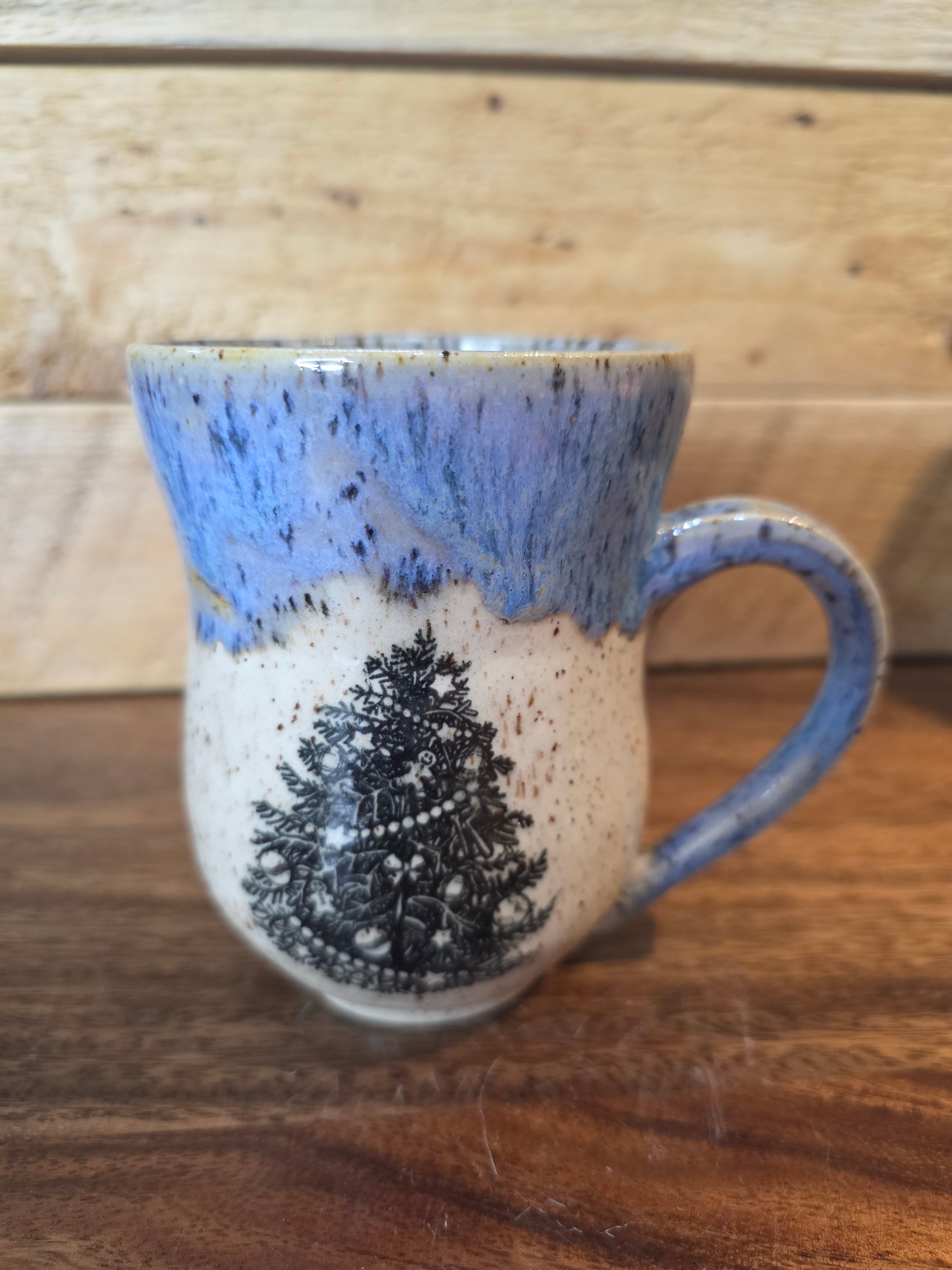 Blue Spruce Christmas Mug - Speckled