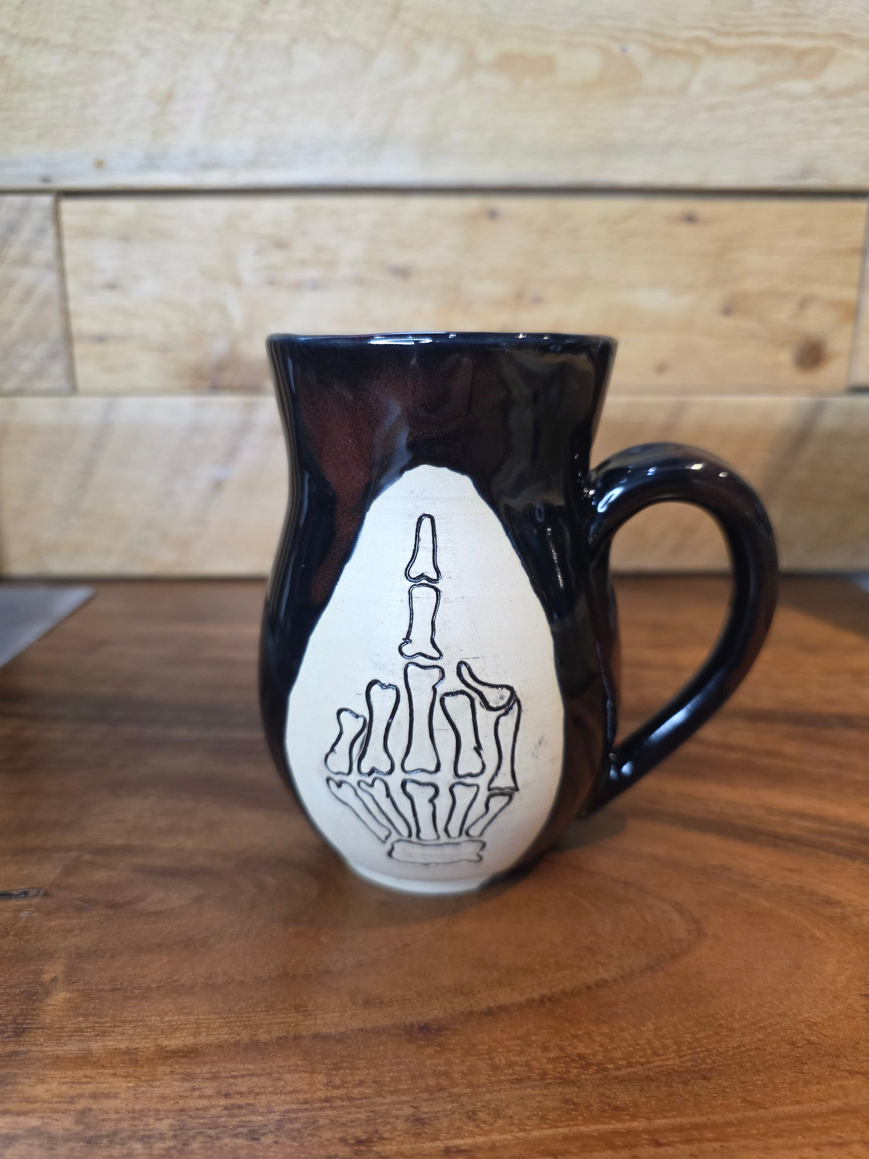 Skeleton Middle Finger Mug