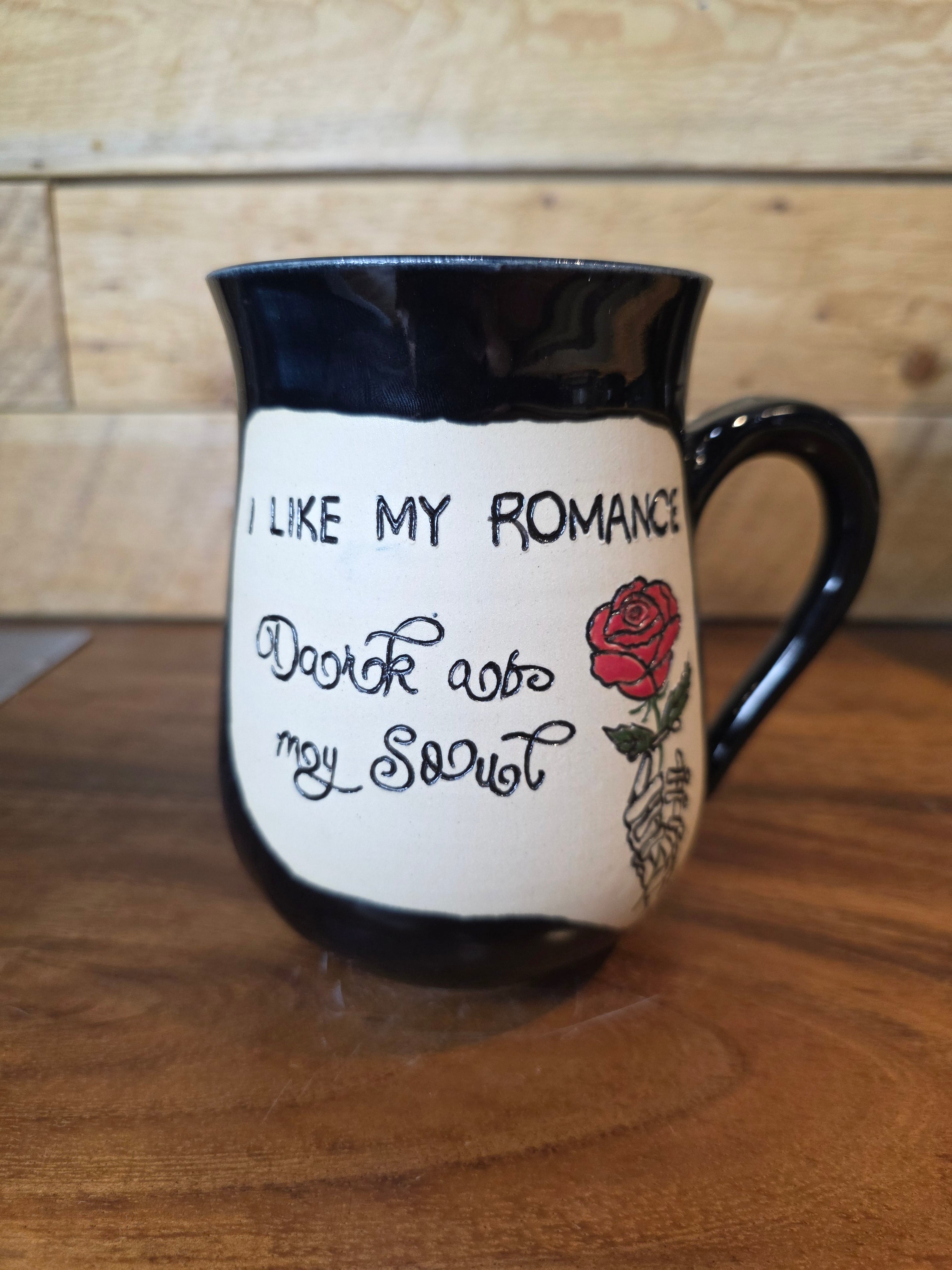 "I like my romance dark as my soul" Mug